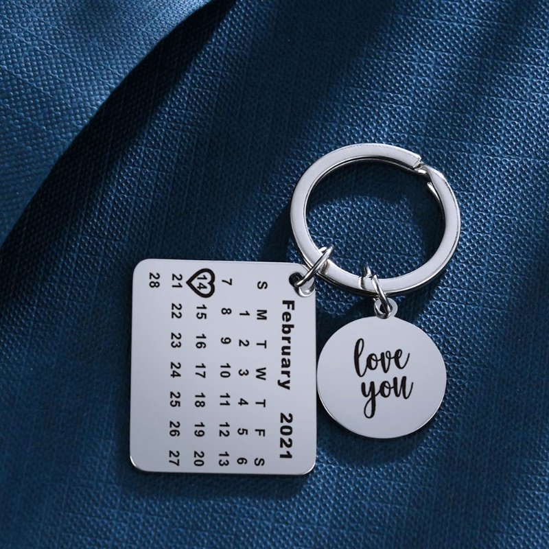Móc Khóa Bằng Thép Titan Hình 2 / 14 Chữ I Love You