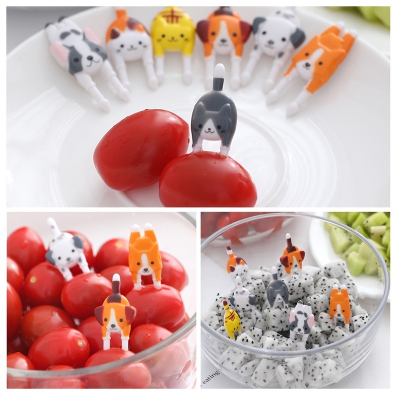 Bộ 7 Nĩa Ăn Tráng Miệng Hình Động Vật Hoạt Hình Dễ Thương