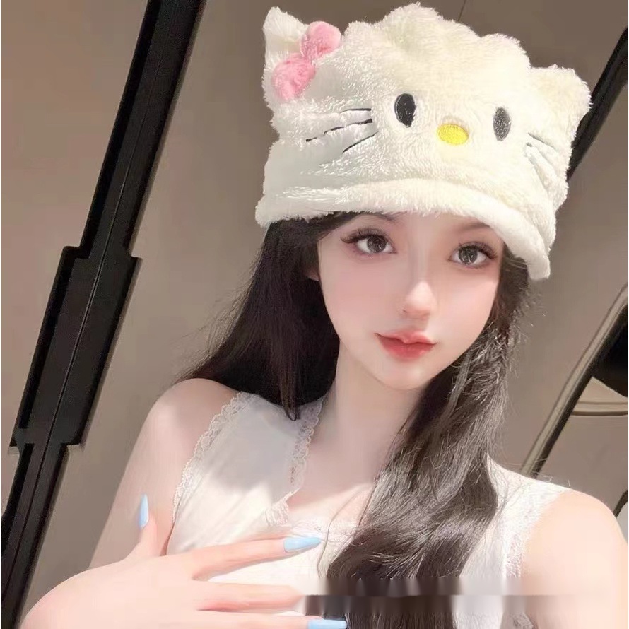 Mũ Trùm Đầu Hình Mèo Hello Kitty Dễ Thương Thời Trang Thu Đông Cho Nữ