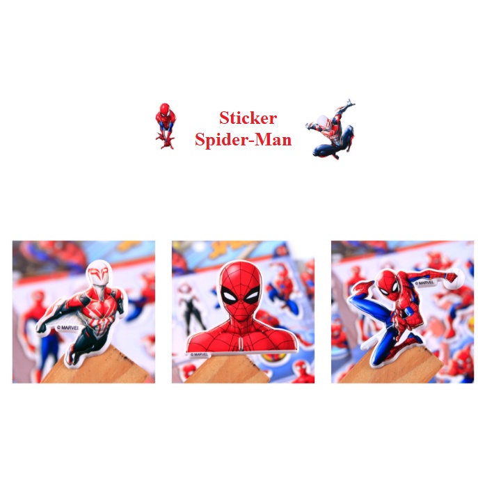 Hình dán sticker nổi 3D Siêu nhân người nhện Spider man, Doremon, Biệt đội chó cứu hộ, Khủng long