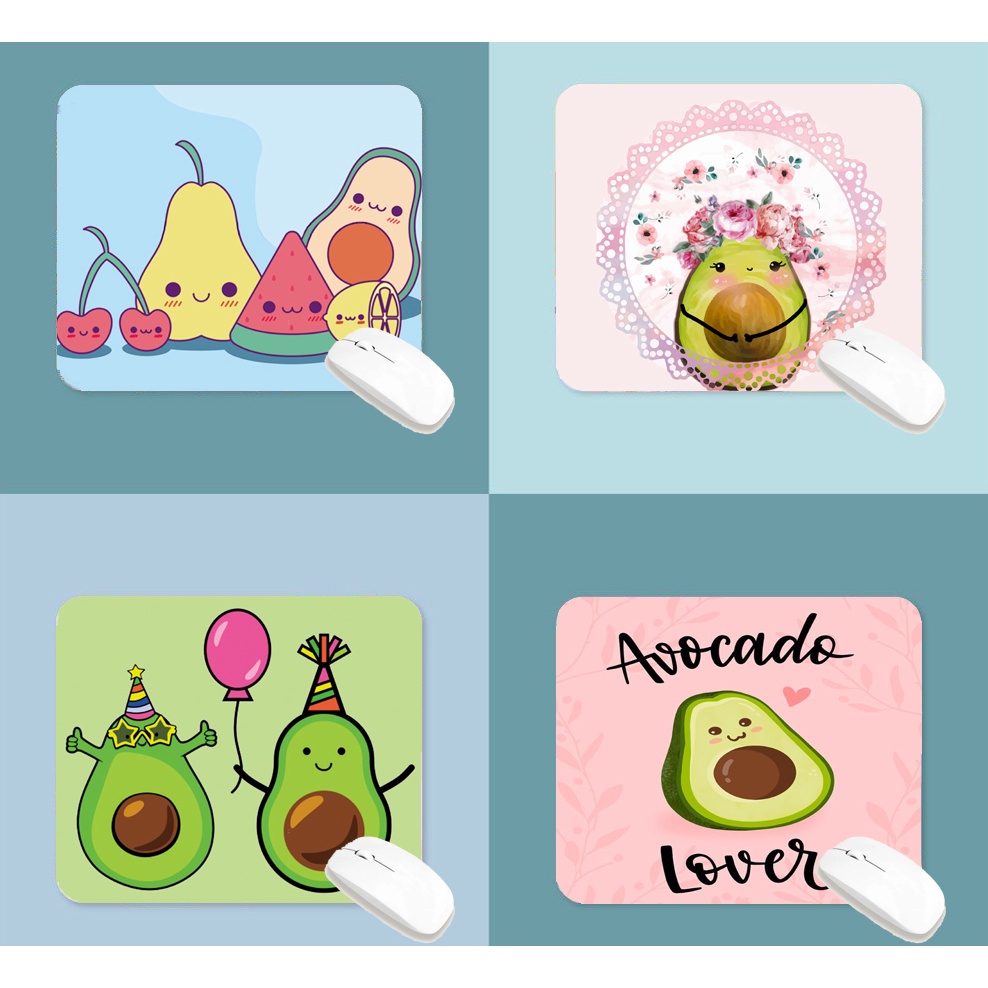 lót chuột quả bơ LOTI14 bàn di chuột cute dễ thương pastel 20 x 24 cm