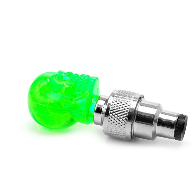 Bộ 2 Nắp Van Bánh Xe Hình Đầu Lâu Có Đèn LED Cho Xe Hơi Xe Máy
