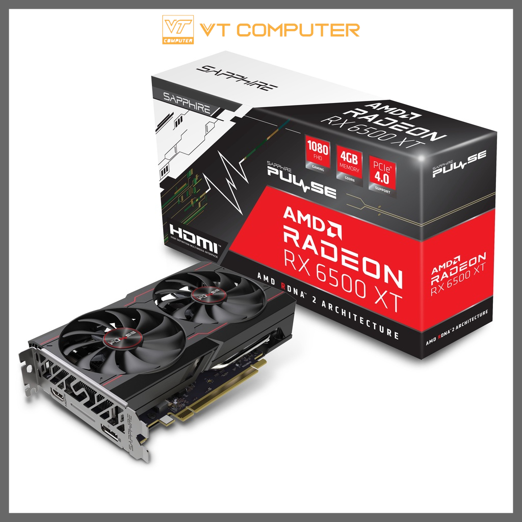 Card Màn Hình RX 6500 XT / 4GB / Sapphire / 2 Fan / Bảo Hành 36 Tháng
