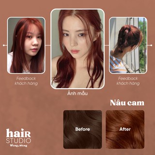 (KHÔNG TẨY - MÀU ORANGE BROWN/NÂU ÁNH CAM/NÂU CAM) Sản phẩm tự nhuộm tóc tại nhà tiện dụng, an toàn, dễ dùng