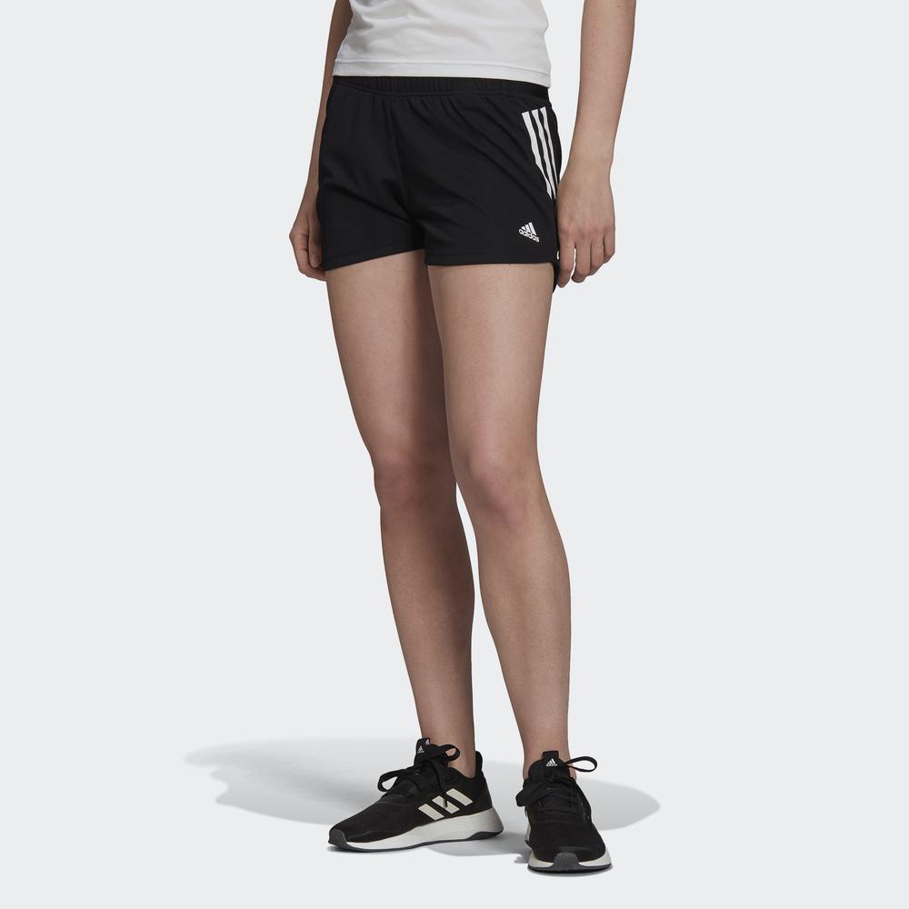 Quần Ngắn adidas TRAINING Nữ Quần Short Thể Thao 3 Sọc Dệt Kim Designed To Move Màu đen H45575