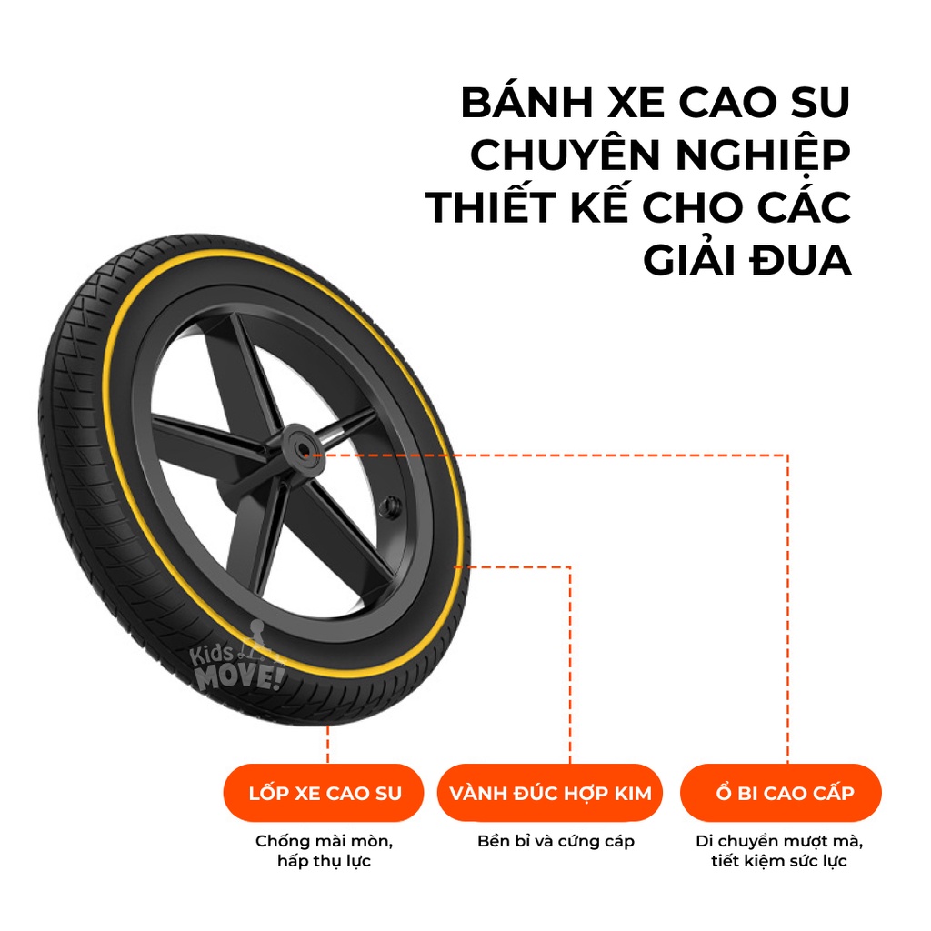 Xe thăng bằng trẻ em gấp gọn Uonibaby cho bé 2-6 tuổi có giảm xóc, bánh cao su, chất liệu nhôm hàng không cao cấp