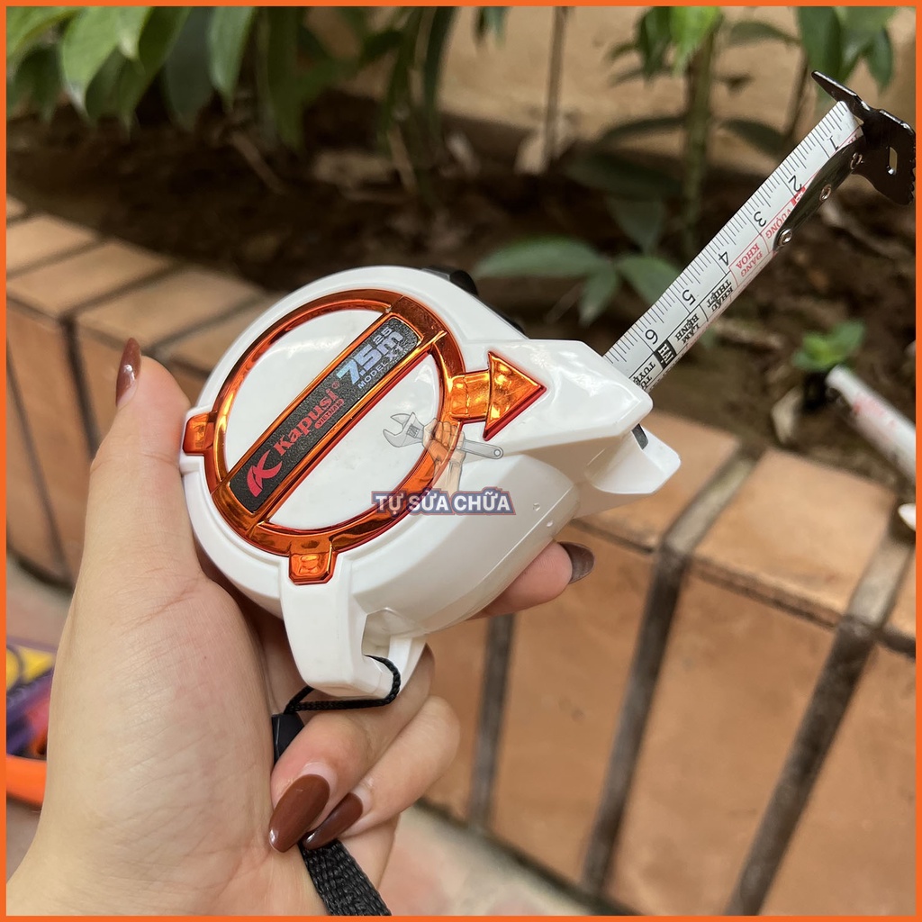 Thước rút, thước cuộn 2 mặt  chính hãng Kapusi loại 5m/7.5m, thước rút vỏ bọc tắn cao cấp chống va đập