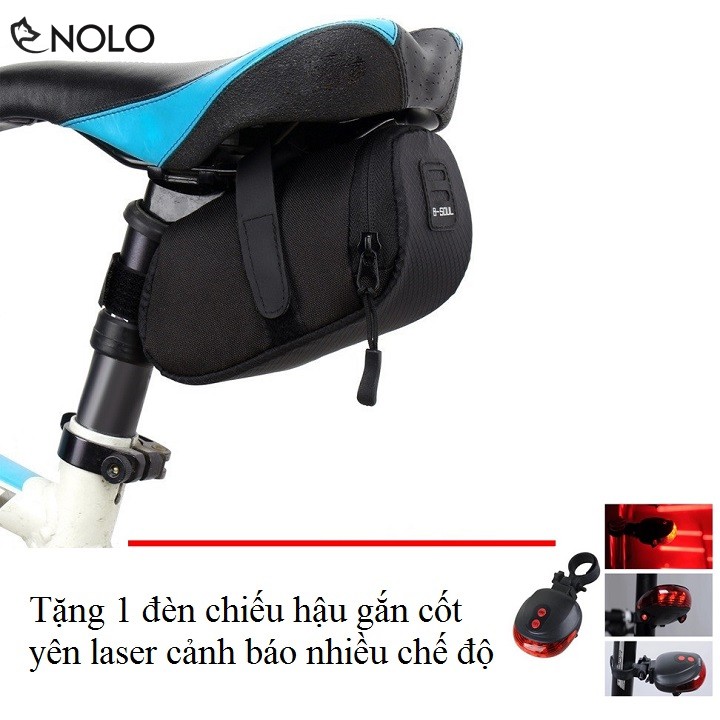 Túi Mini Treo Cốt Yên Xe Đạp B-Soul Chống Nước Tặng Đèn Chiếu Hậu Cảnh Báo Nhiều Chế Độ