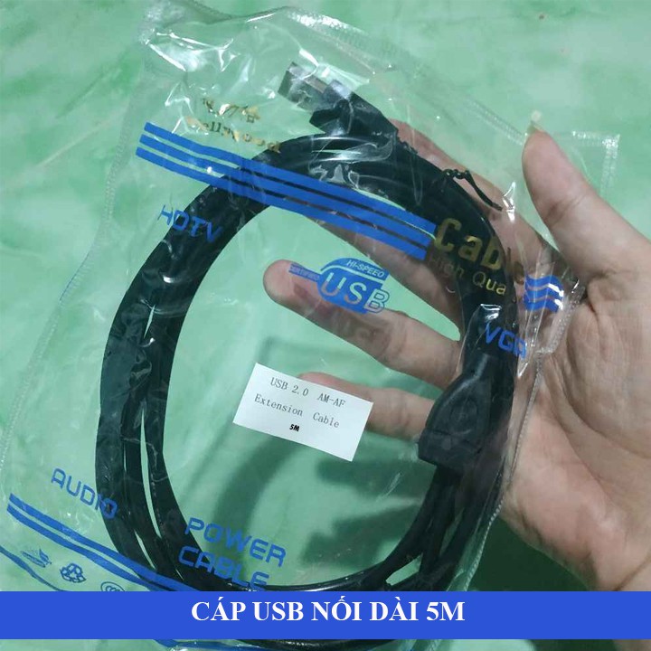 Cáp USB nối dài 5 mét - dây có đầu âm và đầu dương dùng nối dài USB