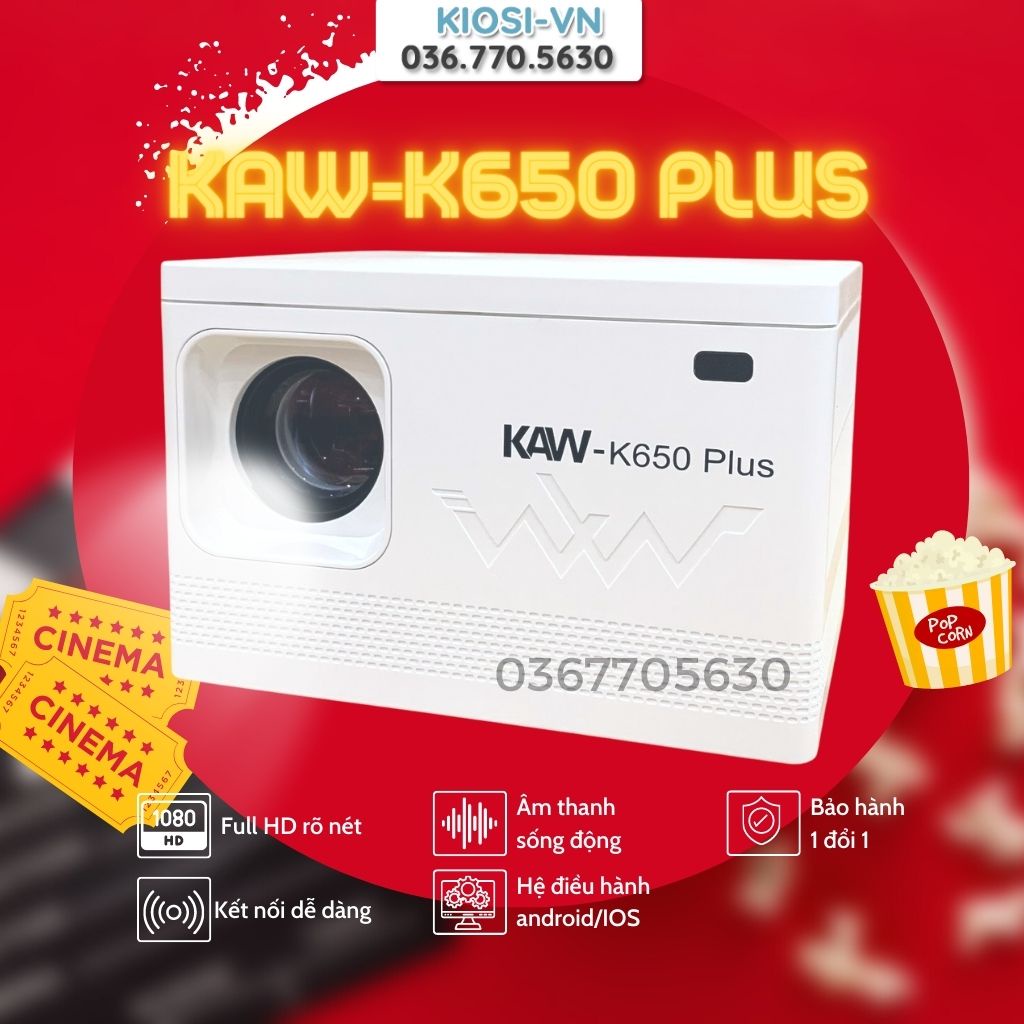 Máy chiếu giá rẻ, máy chiếu mini KAW-K650/ K550 Xem film cực đã cùng gia đình
