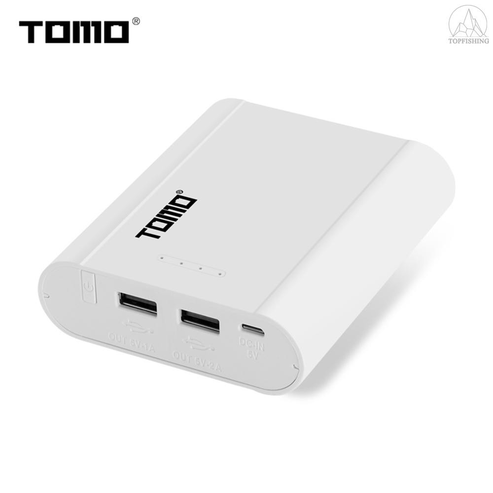 Tfh★TOMO P4 18650 Li-ion Battery Charger Micro USB Input Dual Output Smart Power Bank Portable Charger for Cellphones