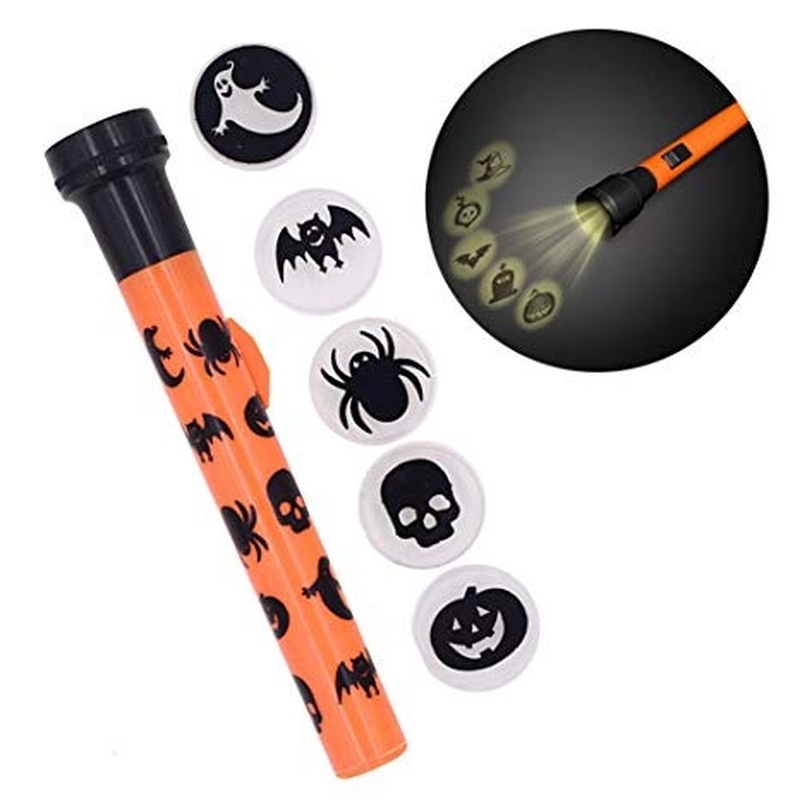(Meteorite) Đèn Pin Chiếu Hình Bộ Xương Lâu Trôi Bền Trang Trí Halloween Cho Trẻ Em
