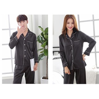 Pijama Đôi Nam Nữ Lụa Cao Cấp mầu đen Bộ dài (Có Ảnh Thật + Clip)