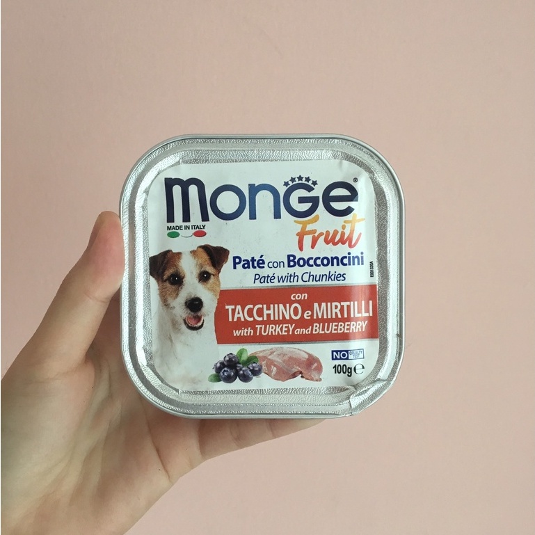 Pate Monge trái cây thơm ngon dành cho chó tại Nupet | Thức ăn ướt dinh dưỡng Monge cho chó hộp 100g