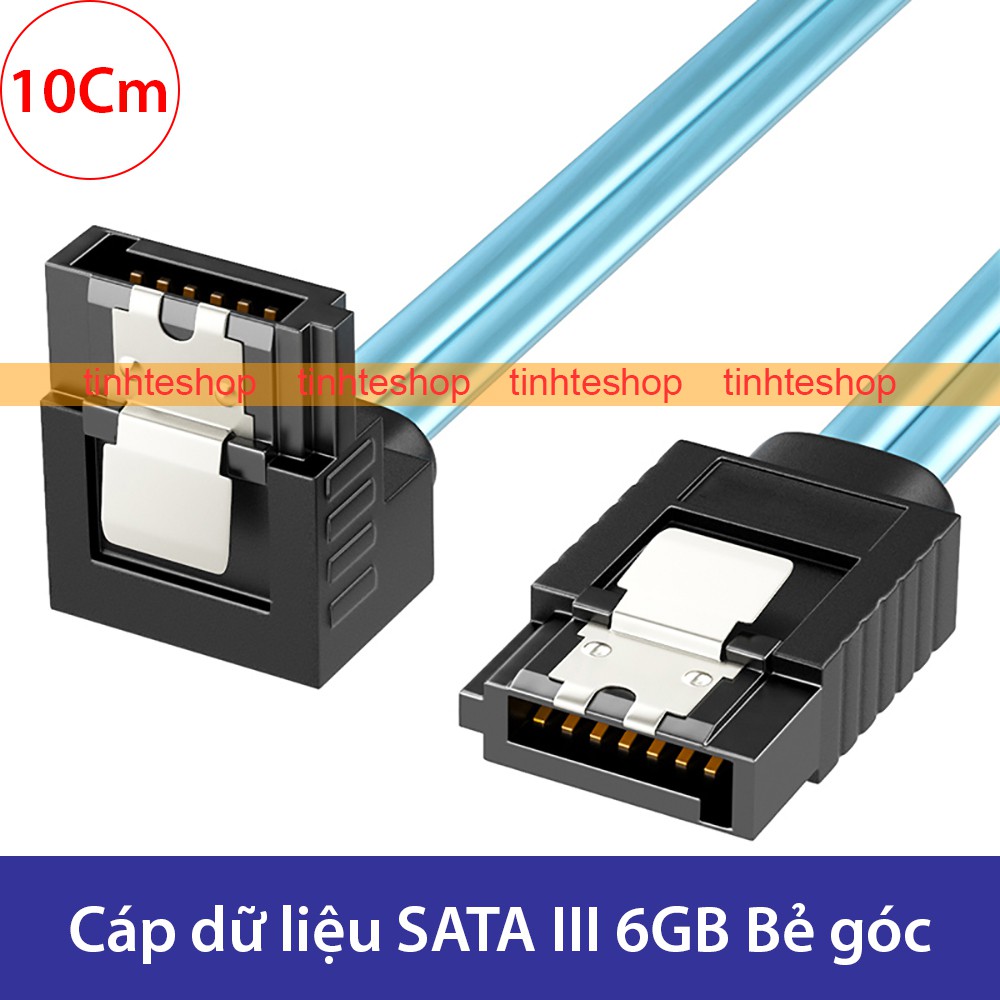 Cáp ổ cứng SATA III 6G 1 đầu thằng 1 đầu bẻ góc ngắn 10Cm Brawis BR-CBST1T1AGS10CM