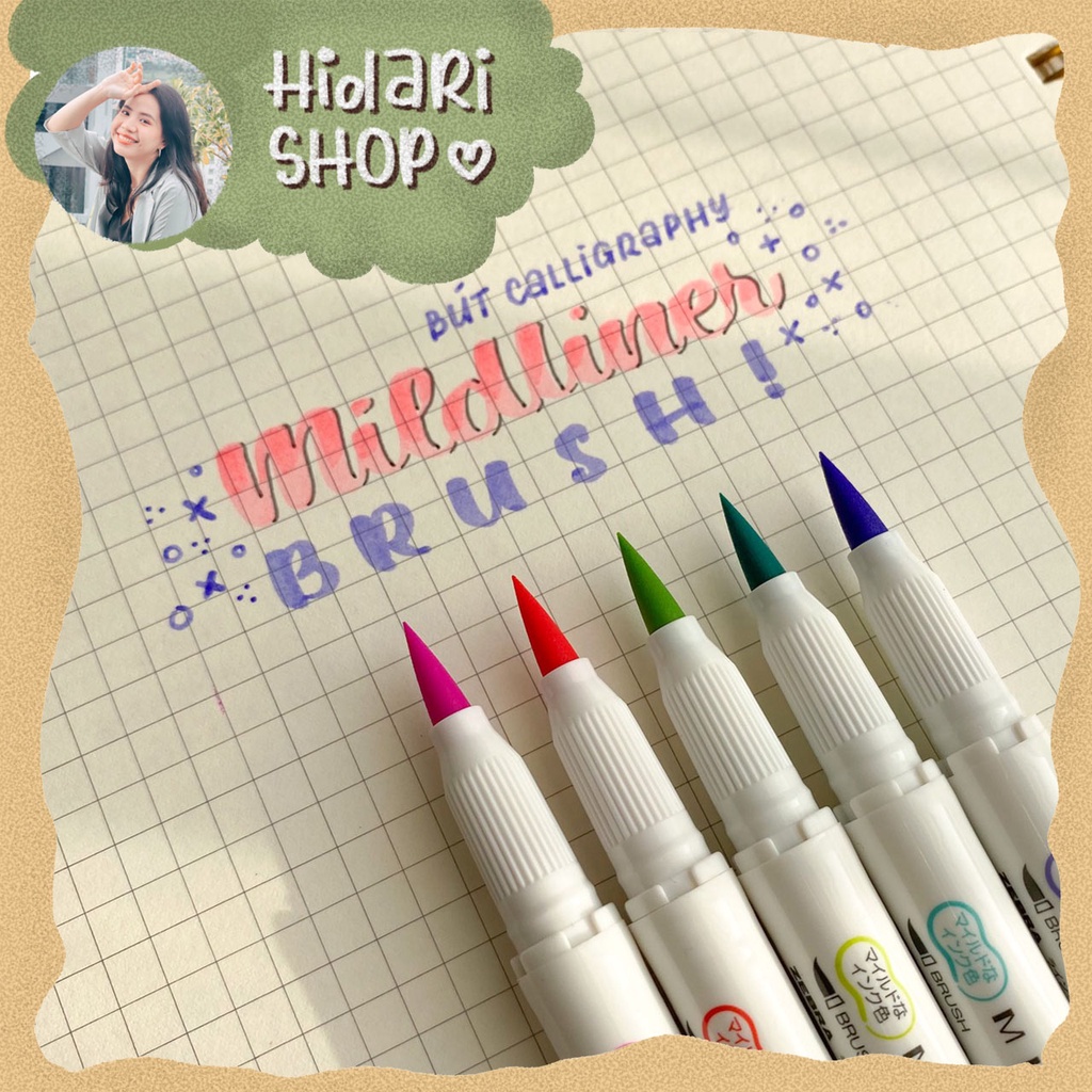 Bộ 5 bút viết thư pháp màu ZEBRA Mildliner Brush// Hidari