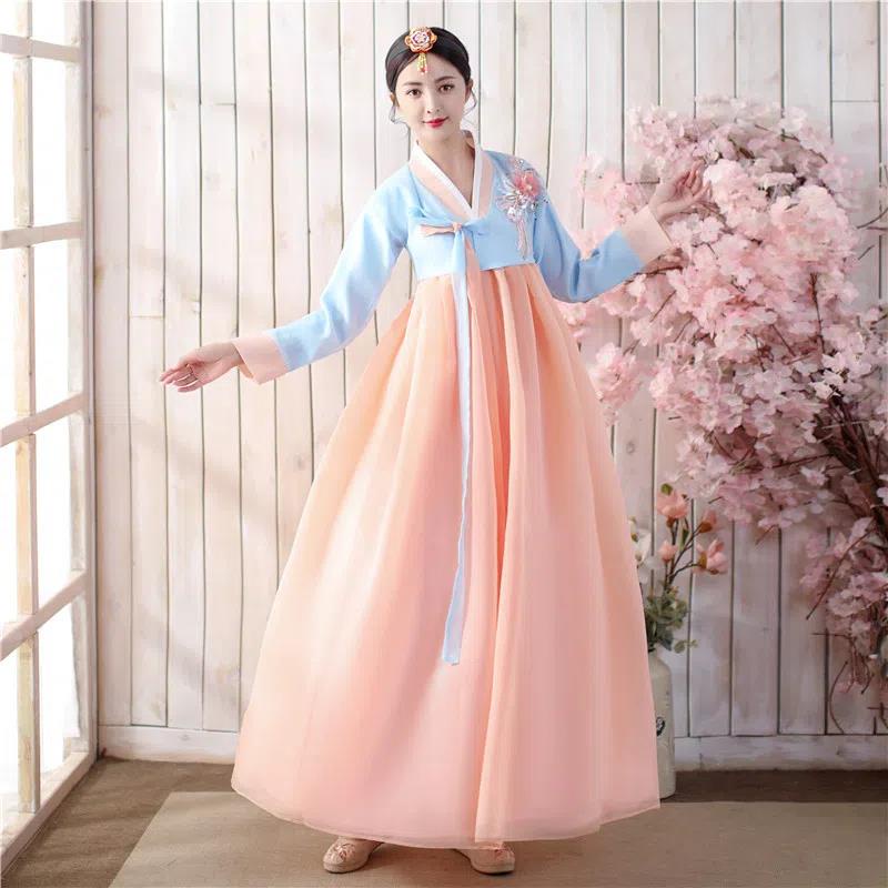 Hanbok Chân Váy Dài Mỏng Phù Hợp Với Mùa Hè Trang phục lễ hội truyền thống Hàn Quốc