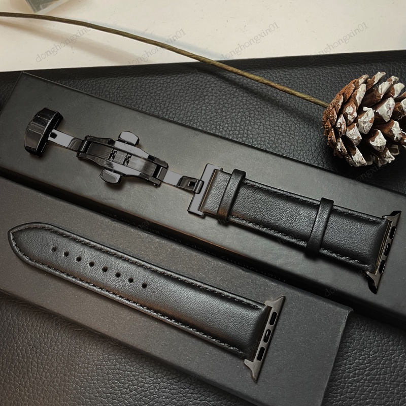 Dây Da HọA TiếT BướM 41 / 45mm Cho ĐồNg Hồ Apple Watch Series 7 6 5 4