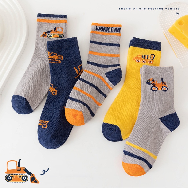 Set 5 Đôi Vớ Cotton Thoải Mái In Họa Tiết Dễ Thương Cho Bé 1-12 Tuổi