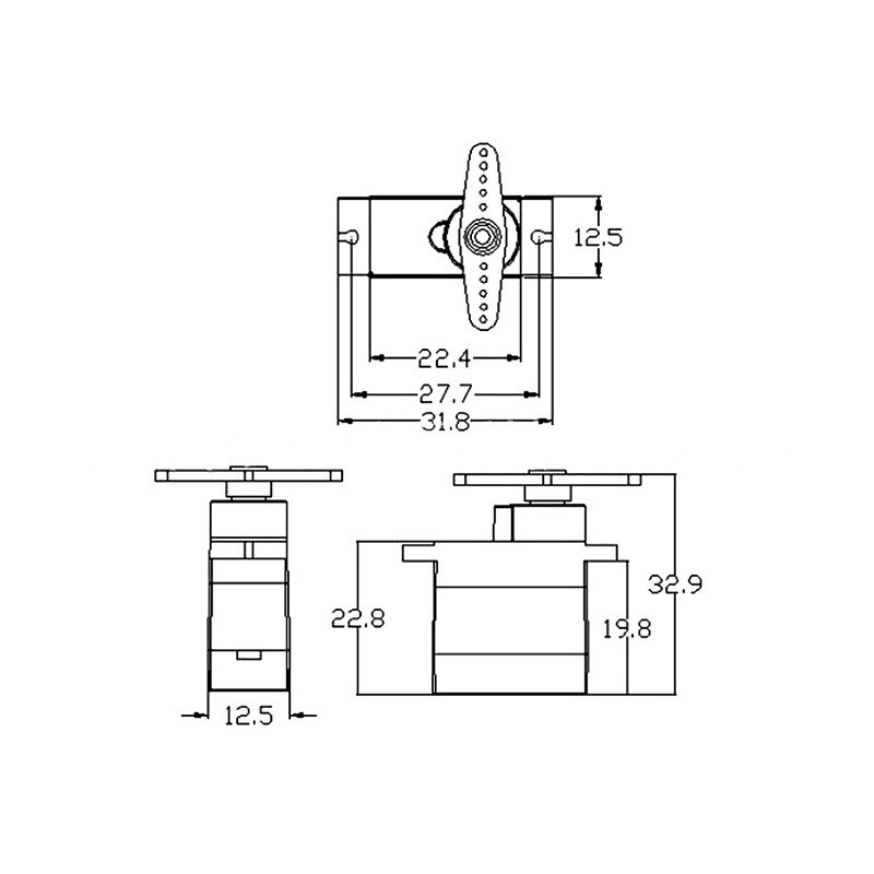 Động Cơ Servo Mini 9g Cho Đồ Chơi Điều Khiển Từ Xa Rc 250 450