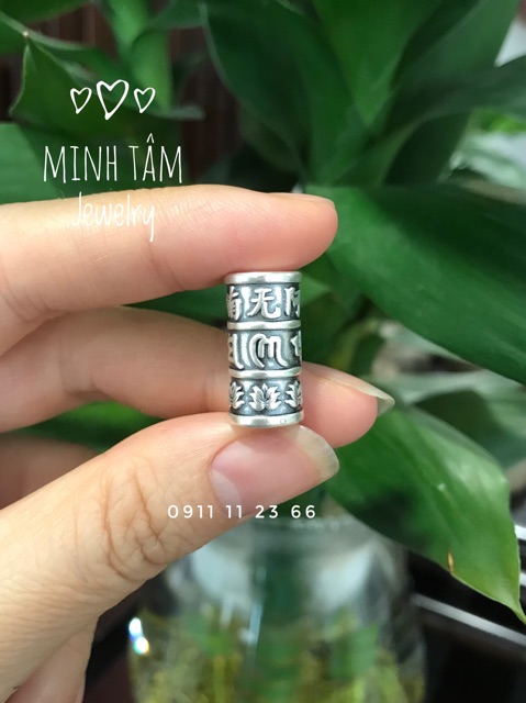 Charm bạc lu thống khắc chú Omani bạc S999-Minh Tâm Jewelry
