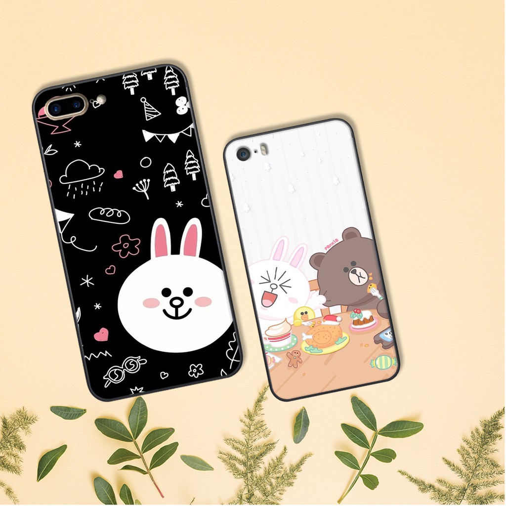 [ỐP IPHONE_SIÊU RẺ] ỐP LƯNG IPHONE GẤU BROWN VÀ THỎ CONY |5/5s-6/6s-6/6s PLUS-7/8-7/8 PLUS| DOAREMON CASE