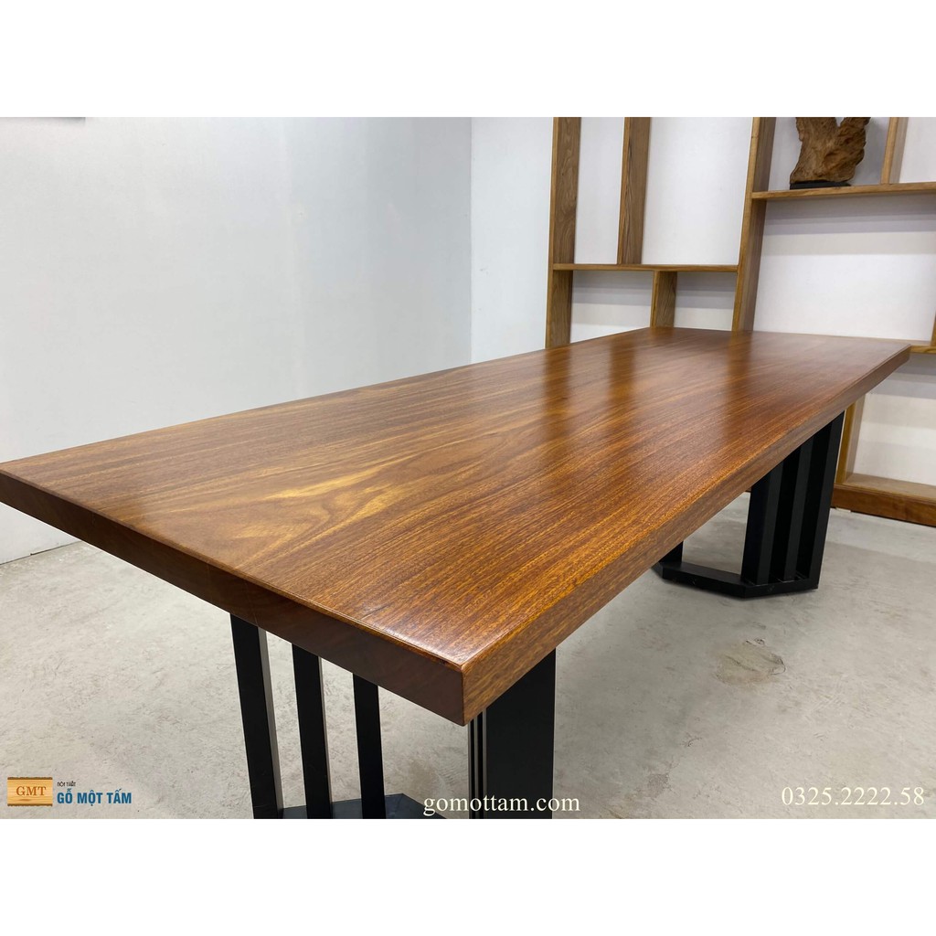 Bàn làm việc gỗ tự nhiên, Bàn họp gỗ tự nhiên nguyên tấm dài 2,17m rộng 80cm dày 5cm | BigBuy360 - bigbuy360.vn