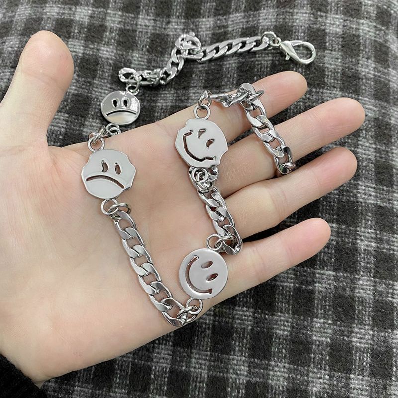 Flgo Vòng cổ Bằng Thép Titan Mặt Cười Khóc Phong Cách Hip Hop Đơn Giản Dành Cho Ngày Của Mẹ