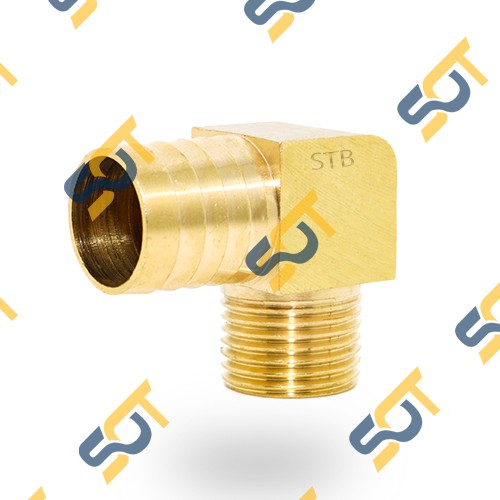 [NỐI ỐNG MỀM] Co G 1/2 (21) ren ngoài khớp nối ống nhựa đuôi chuột - Đồng (airline horse elbow connector) Cong Cút 90 độ