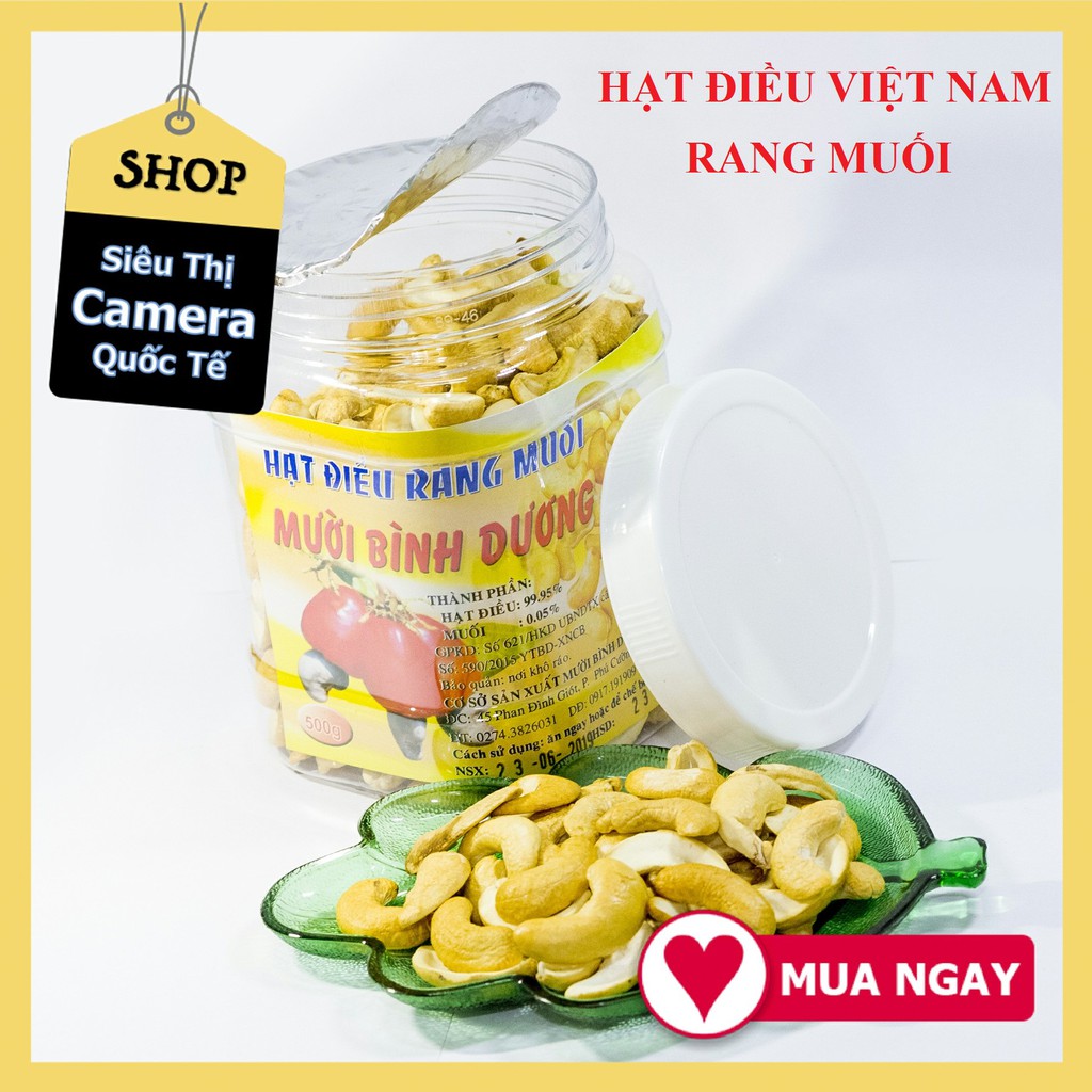 HẠT ĐIỀU RANG MUỐI THƠM NGON 500GR (vỡ đôi không vỏ lụa)