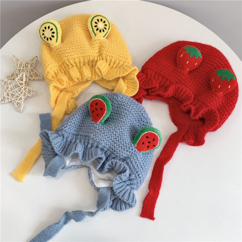 Mũ beanie Trùm Tai Hình Trái Cây Dễ Thương Cho Bé 2-8 Tuổi