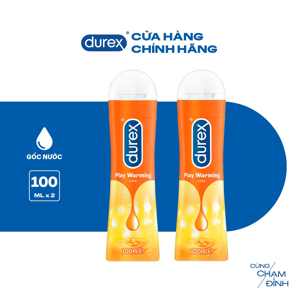 HSD: 30/9/23 Bộ 2 gel bôi trơn Durex Play Warming (100ml/chai)