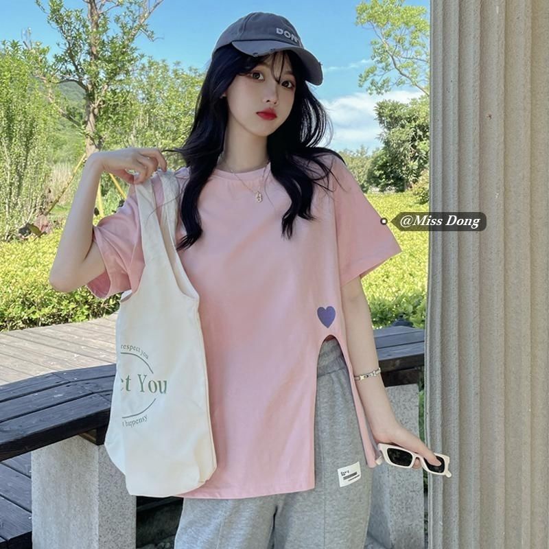 B&G Áo Thun Tay Ngắn Dáng Rộng Chất Liệu Cotton Phong Cách Hàn Quốc 2022 Thời Trang Cho Nữ Áo phông Nữ JL-TX-151