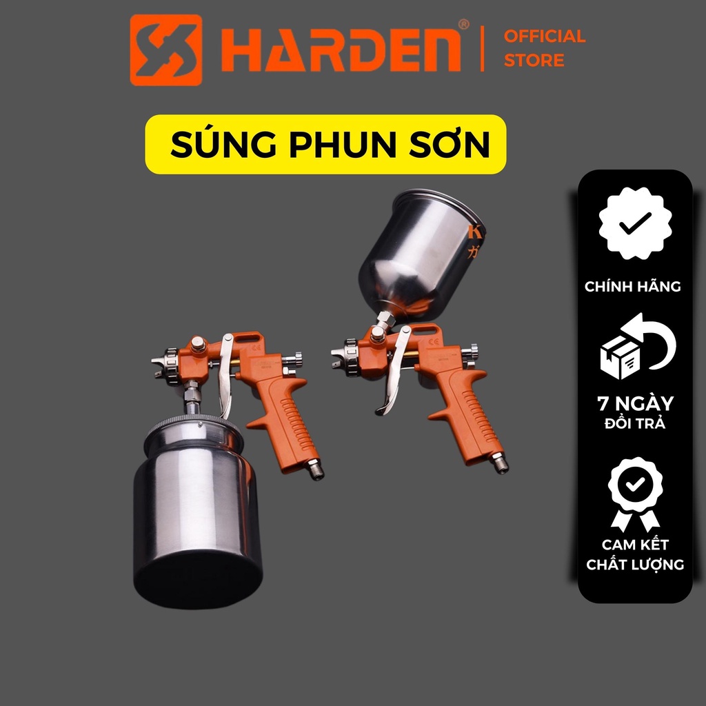 Máy phun sơn cầm tay HARDEN chính hãng, bình 600ml - 1000ml