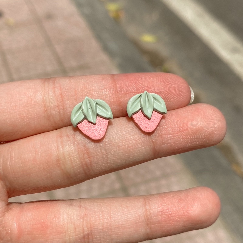 Khuyên tai nụ đất sét nung Polymer Clay