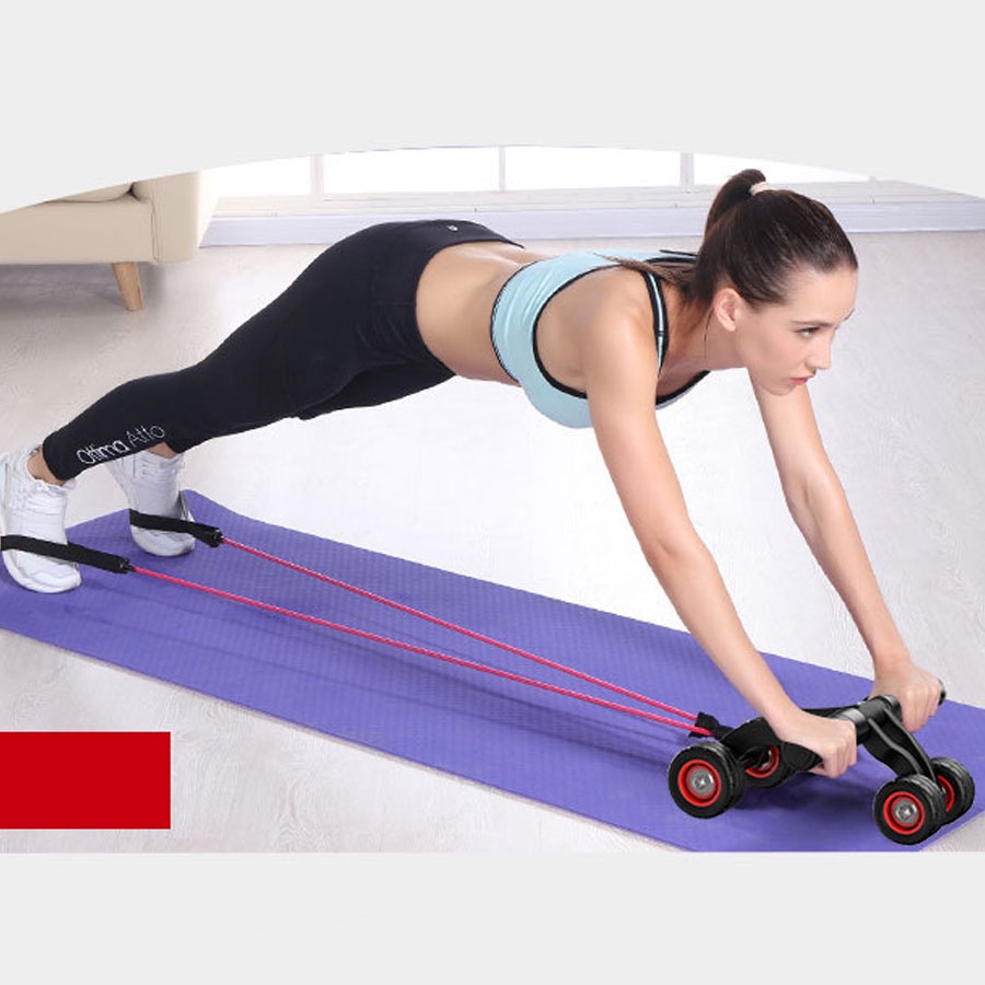 Con lăn tập cơ bụng 4 bánh, con lăn hỗ trợ tập gym hiệu quả tại nhà Joly Lady