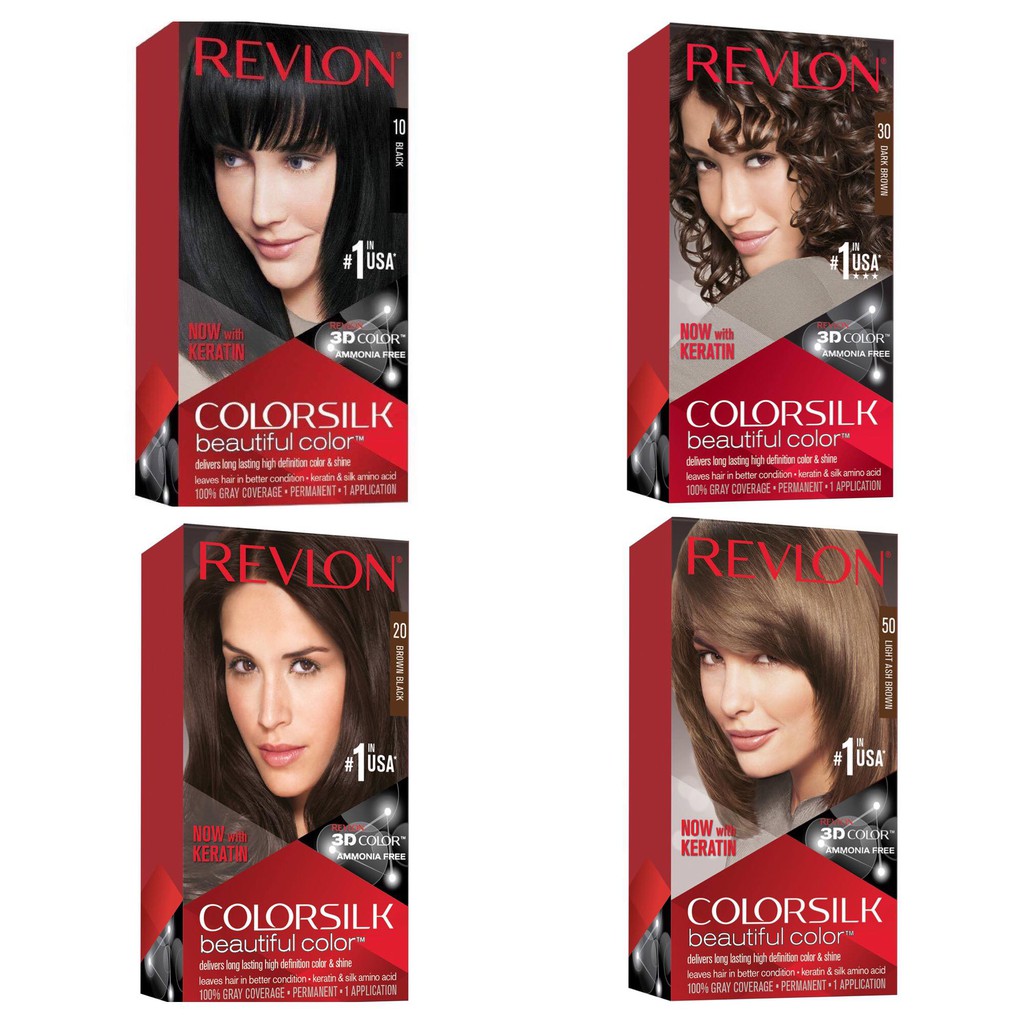 Nhuộm tóc Revlon Colorsilk  Beautiful Color của Mỹ ( Màu đen, nâu đen, nâu tối, nâu sáng,..)