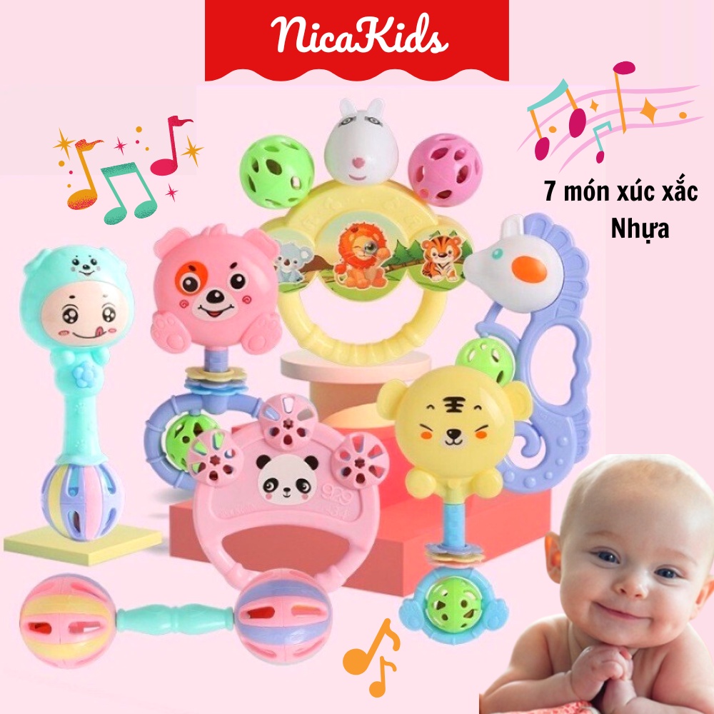 Bộ xúc xắc chuông 7 món đồ chơi cho bé