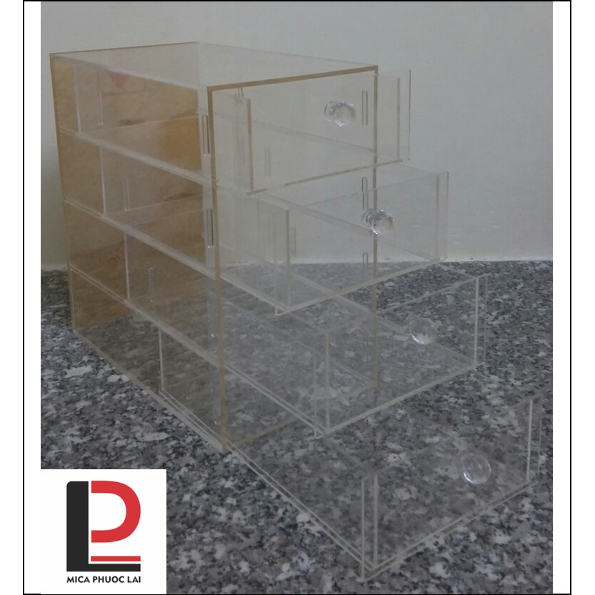 Hộp mica/ tủ mica 4 tầng đựng phụ kiện trang điểm - mỹ phẩm  cao cấp ( giá xưởng)