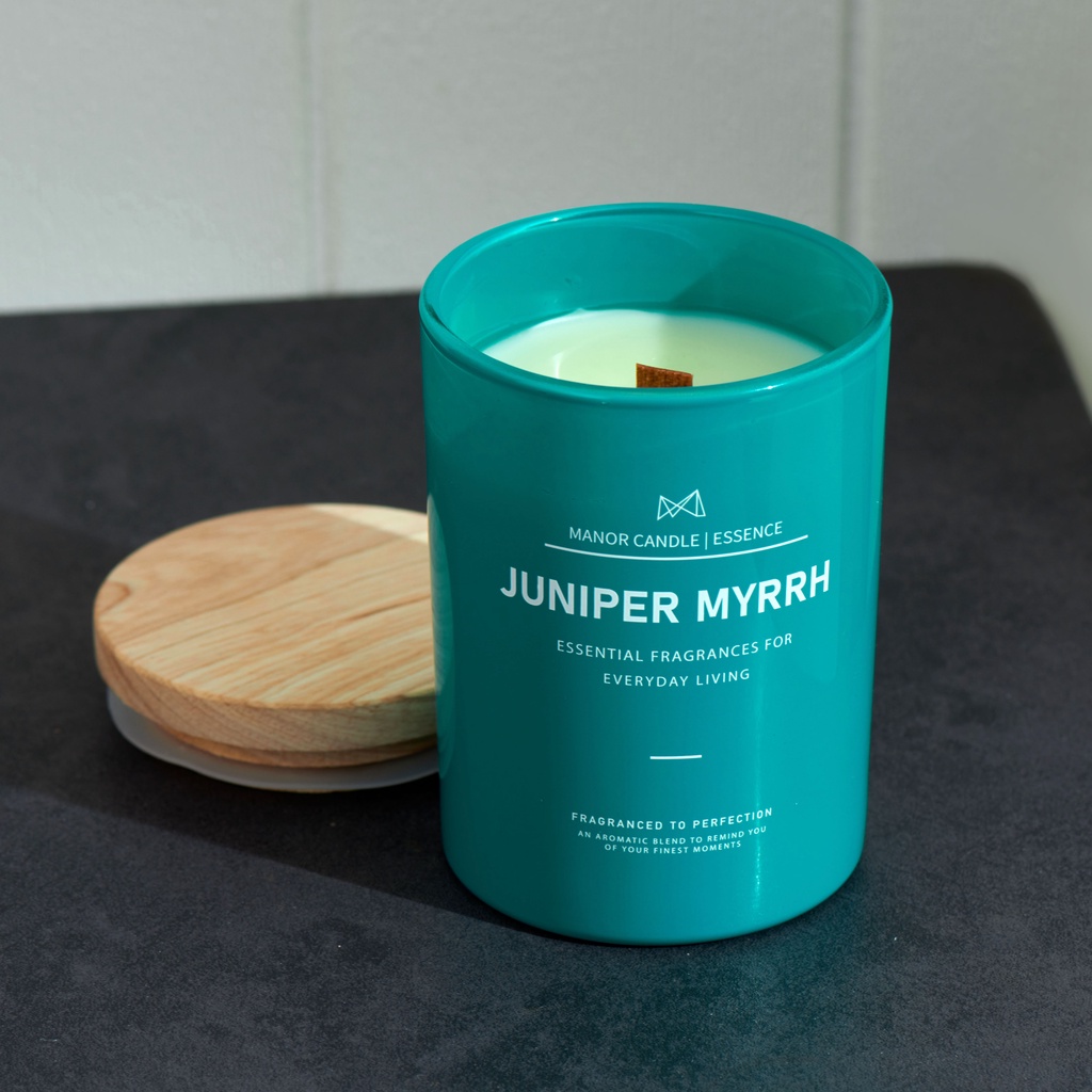 [Mã LIFE20KALL giảm 10% đơn 50K] Nến thơm JUNIPER MYRRH cao cấp không khói an toàn, sáp cọ size 8oz 1 bấc 250gram