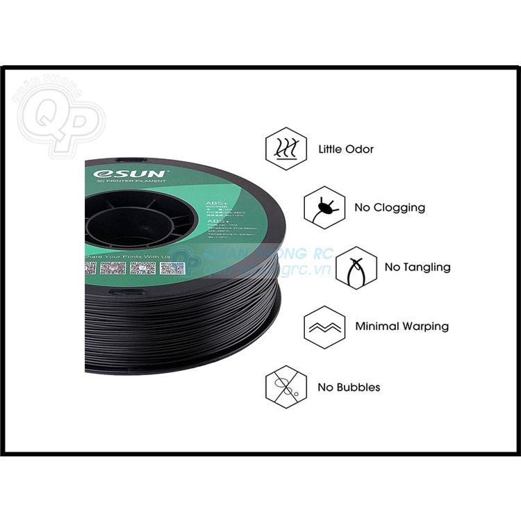 Nhựa In 3D Filament eSUN ABS+ Đen/Trắng 1.75mm 1kg