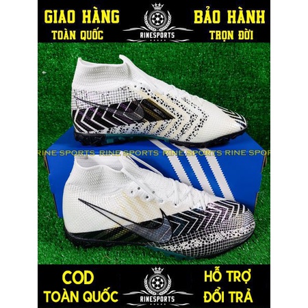ĐÁ GIÀY BÓNG ĐÁ NHÂN TẠO (TF) Mercurial Vapor 13 PRO MÀU TRẮNG XÁM HÀNG SUPER THAILAND