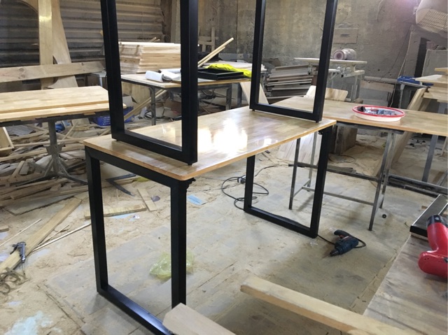 Bàn gỗ chân gấp xếp cao (60×120×75cm) | BigBuy360 - bigbuy360.vn