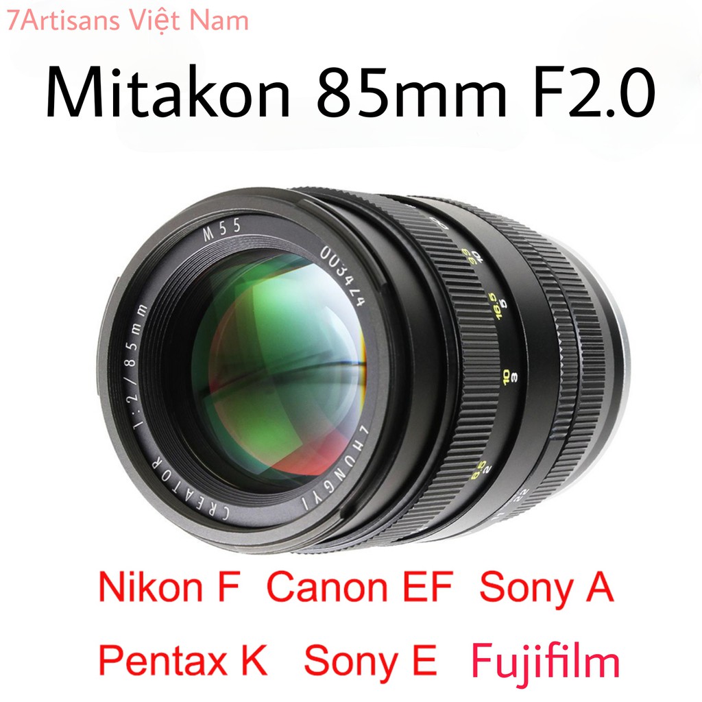 Ống kính Zhongyi Creator Mitakon 85mm F2 - Lens chân dung dành cho Fujifilm, Sony A, Sony E, Canon EF, Nikon F, Pentax K