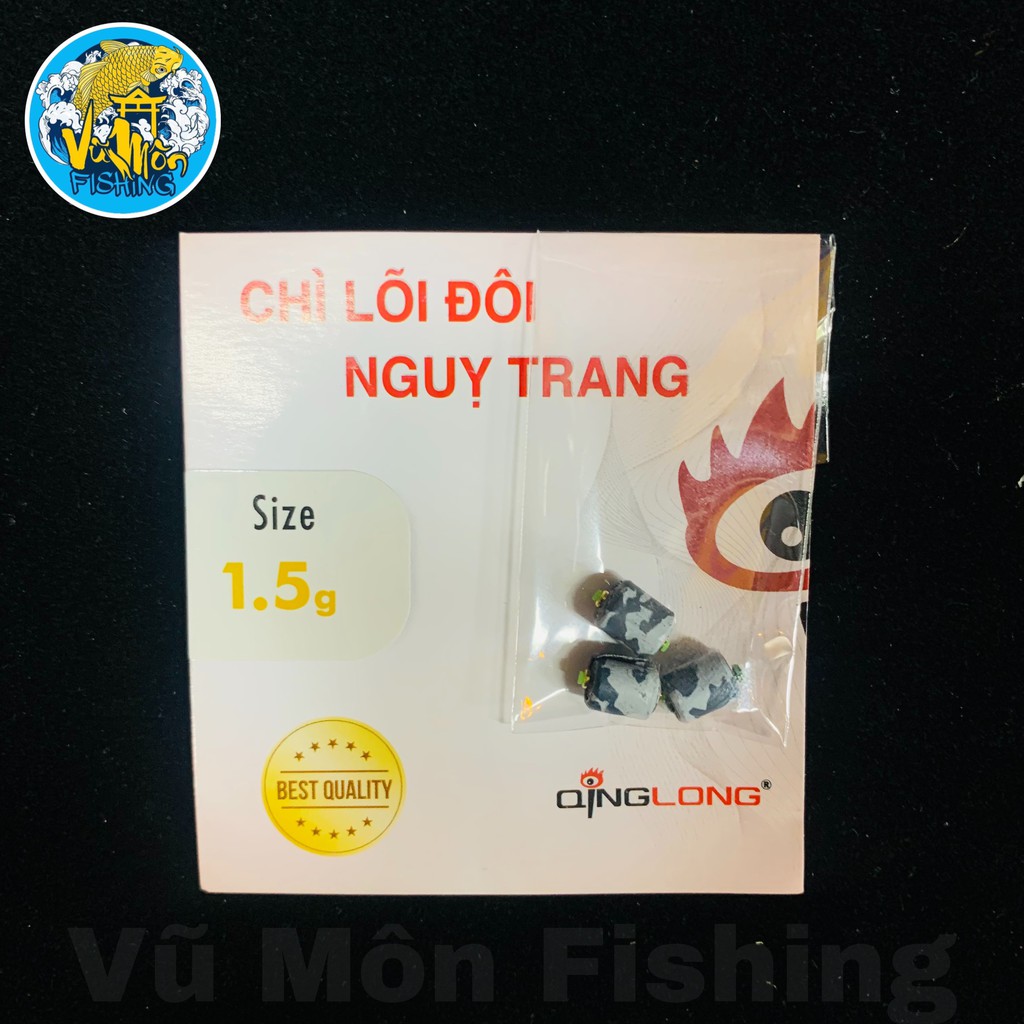 Gói Chì Câu Đài Tàng Hình 3 Viên Lõi Đôi Chia Vạch 1,5-3g - Vũ Môn Fishing