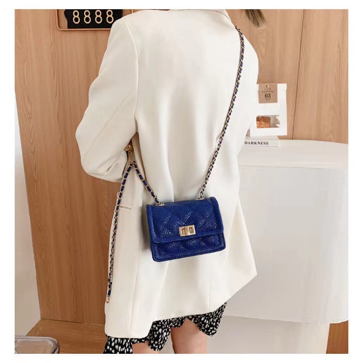 Túi Đeo Chéo Vai Họa Tiết Sọc Ca Rô Màu Xanh Dương 2022 Thời Trang Cao Cấp Cho Nữ