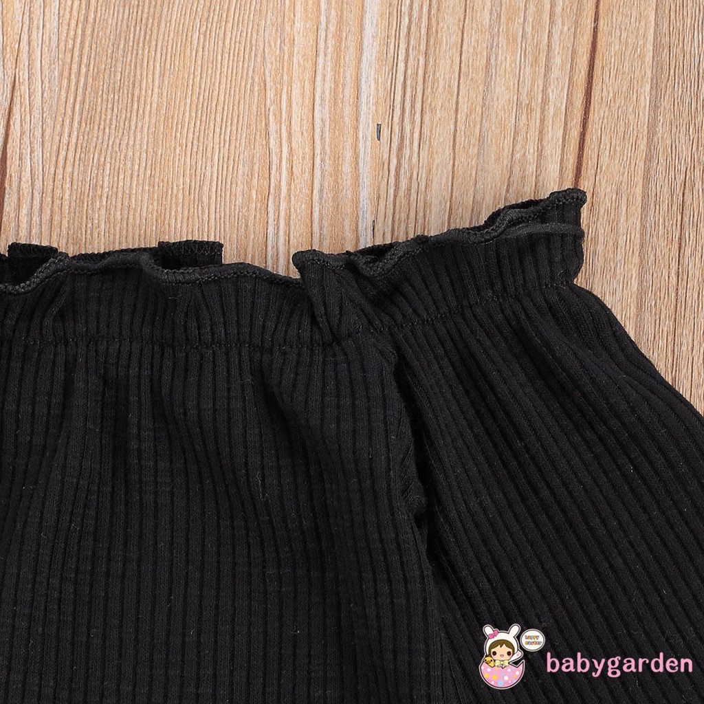 Bộ áo cổ thuyền tay dài sọc gân co giãn màu trơn kèm quần dài da beo/rằn ri/tie-dye dáng rộng có túi lớn cho bé gái