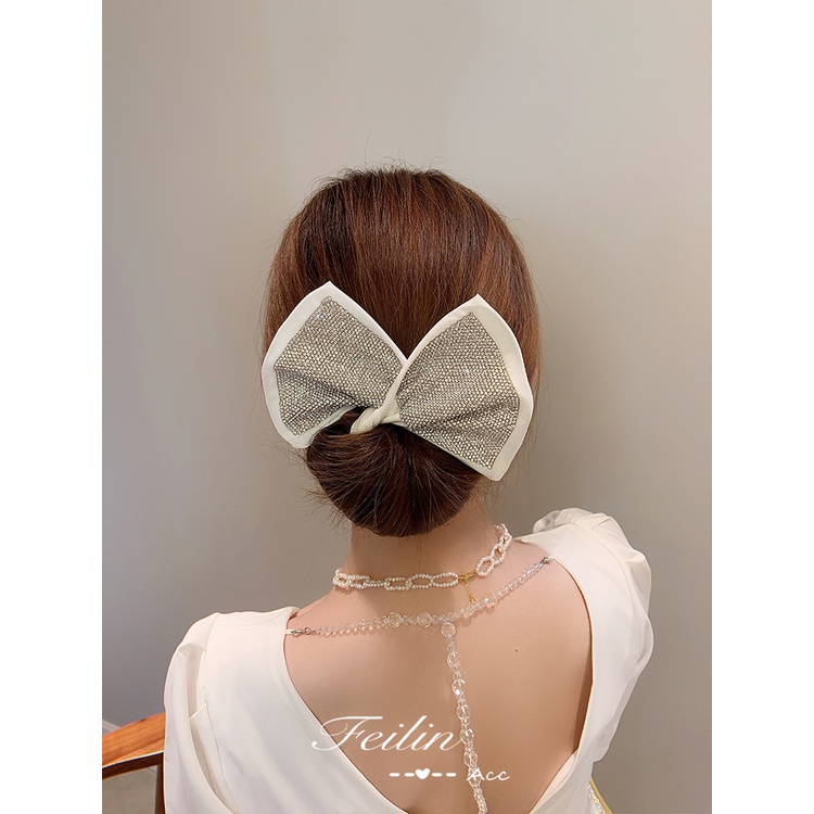 Kẹp Tóc Hình Nơ Đính Đá Thời Trang Cho Nữ