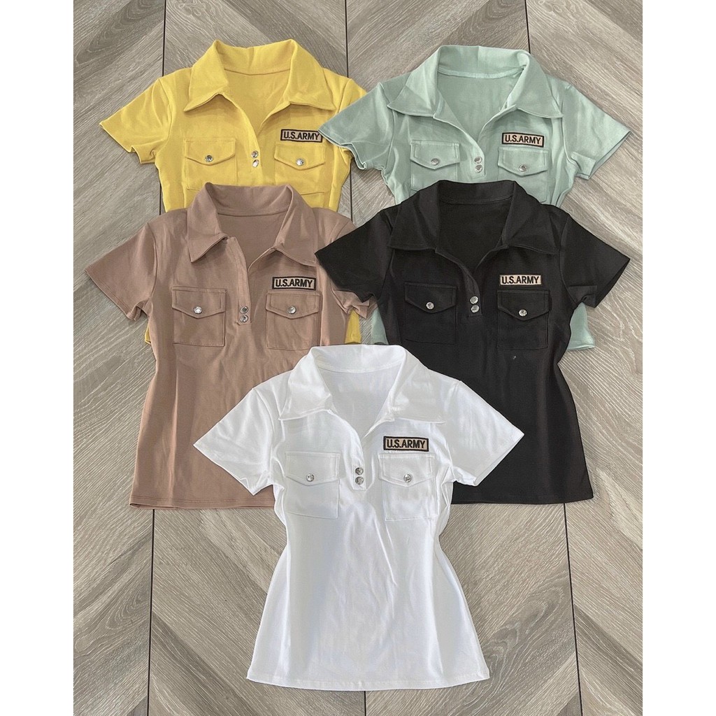 [CÓ SẴN ] Áo cổ bẻ hình thật , Áo cổ trụ chất vải birip | BigBuy360 - bigbuy360.vn