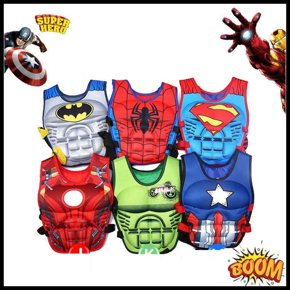 Áo Phao Cứu Hộ In Hình Nhân Vật Siêu Anh Hùng Marvel Chất Lượng Cao Dành Cho Bé